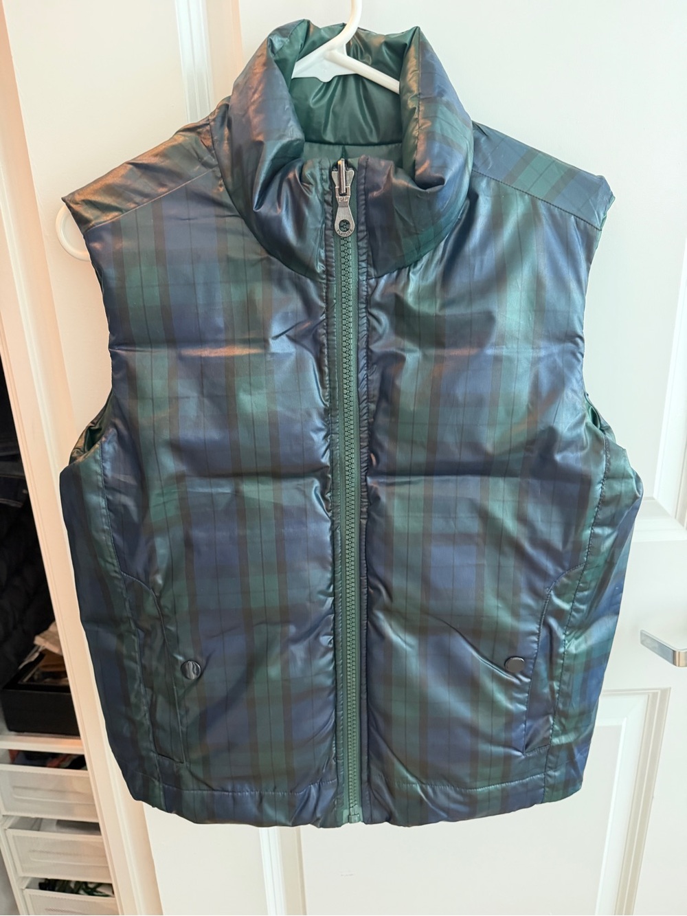 Polo by Ralph Lauren Green & Navy Plaid Puffer Vest